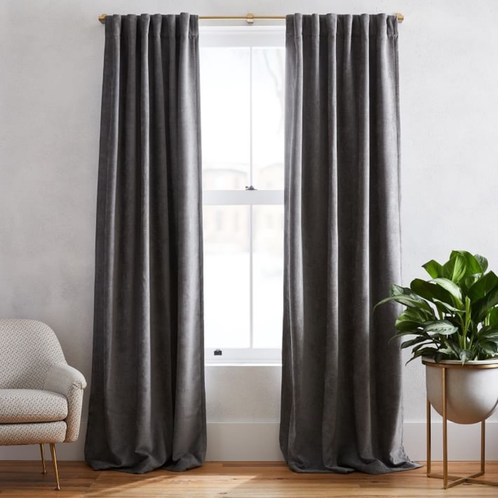 Perfect condition west elm velvet curtain panel 48x96